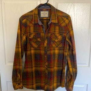 BKE Vintage Plaid Athletic Fit Button Shirt Men Medium